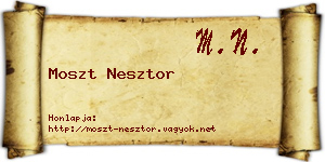Moszt Nesztor névjegykártya